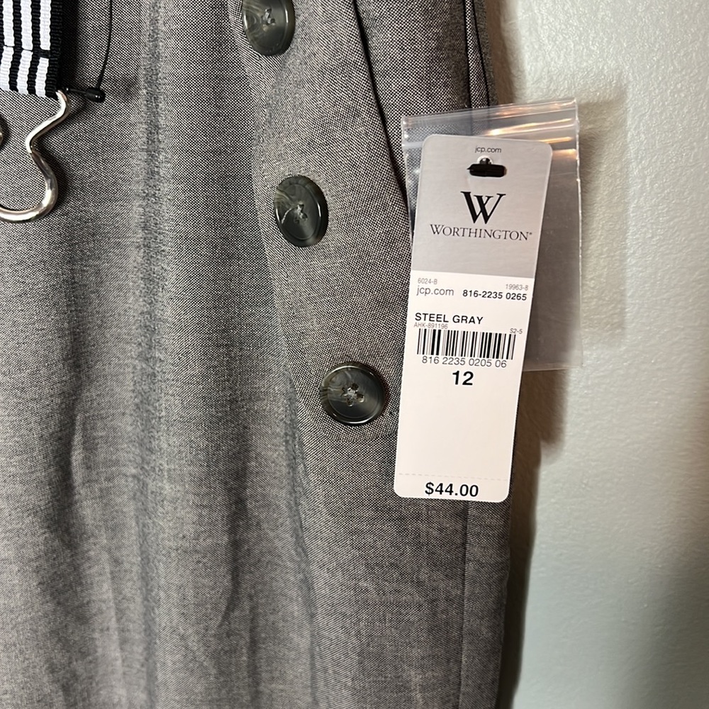 NWT Dead Stock Worthington Modern Fit Dress Pants With Wide Leg & Belt- 12 - Picture 3 of 6